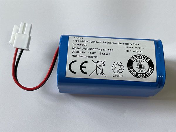 11686 M26 4S1P - Applicable for ECOVACS Robot Vacuum Cleaner DEEBOT CEN550 CEN663 CR130 V780 Type Li-ion cylindrical Rechargeable battery pack model INR18650 M26-4S1P black-wire(-) + Red Wire(+) White plug Rated capacity 2800mAh 45.8Wh 14.8V
